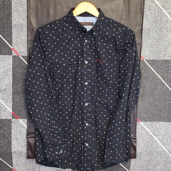 BEN SHERMAN Black & colourful Graphics Button Down Shirt - Picture 1 of 6